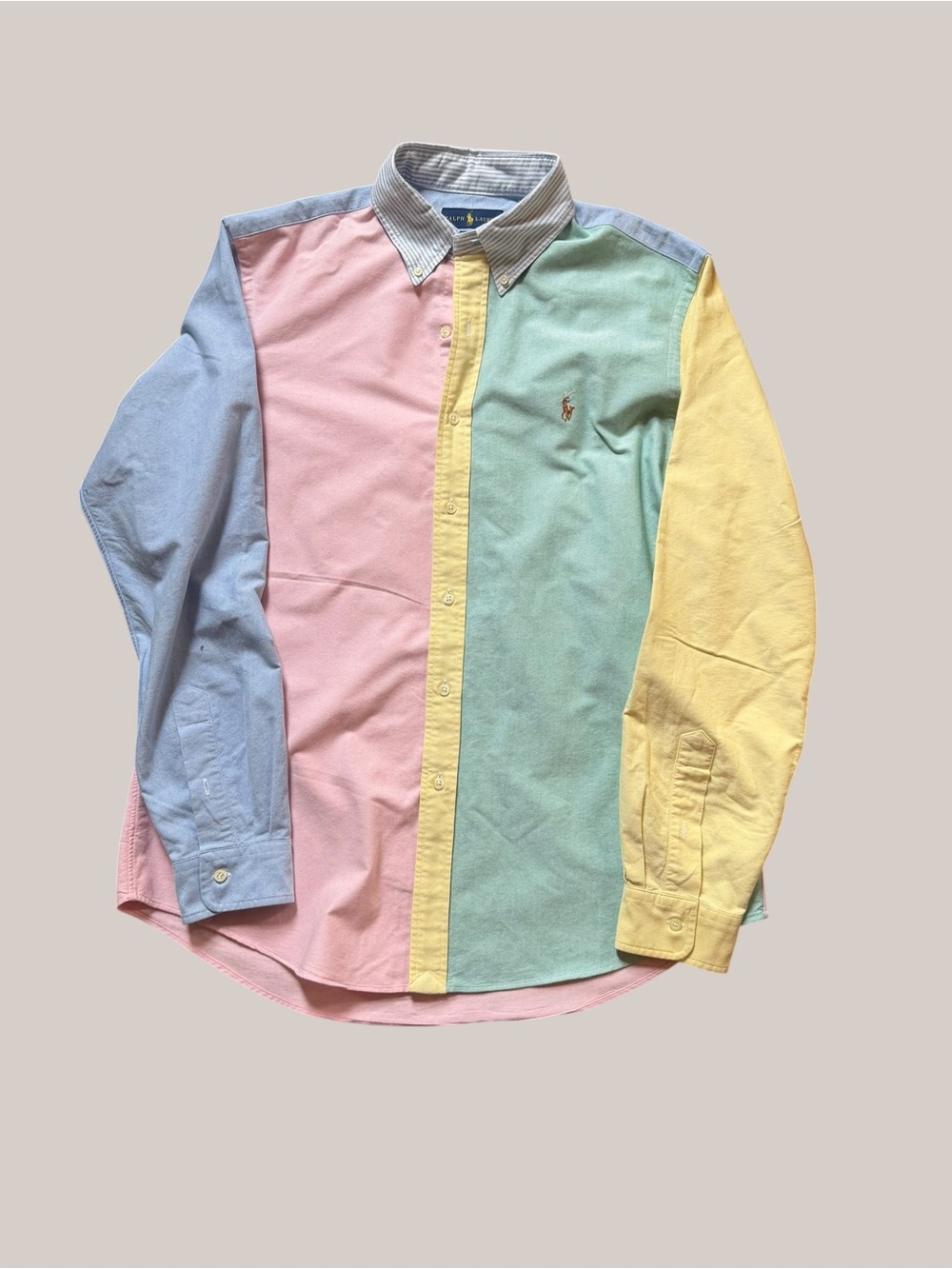 Polo by Ralph Lauren Pastel Colorblock Oxford Shirt - Multicolor - Picture 2 of 6